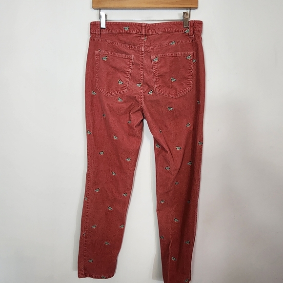 Talbots Stretch Corduroy Straight Leg Pants Mallard Duck Embroidered SZ 8 Petite - Picture 7 of 12
